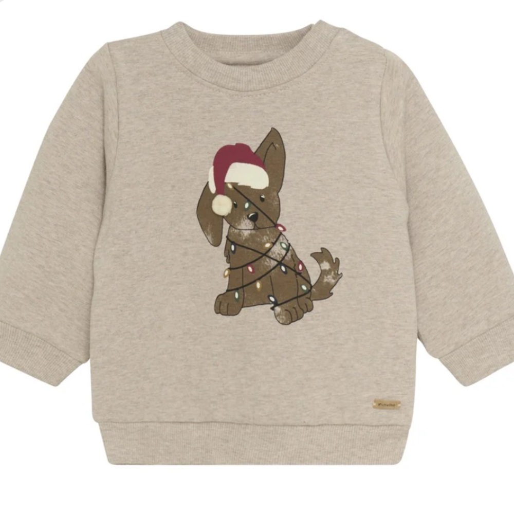NWT Minymoo Christmas Dog Sweatshirt Size 6M